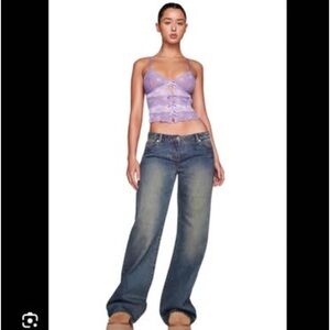I am gia purple lace top